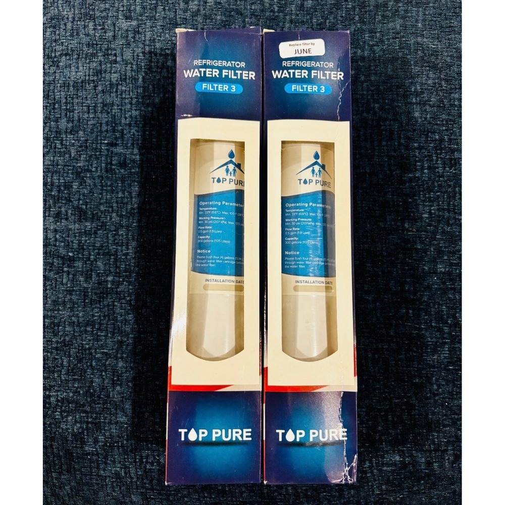 Top Pure Filter 3 Refrigerator Water Filter 2-Pack Replacement Cartridges